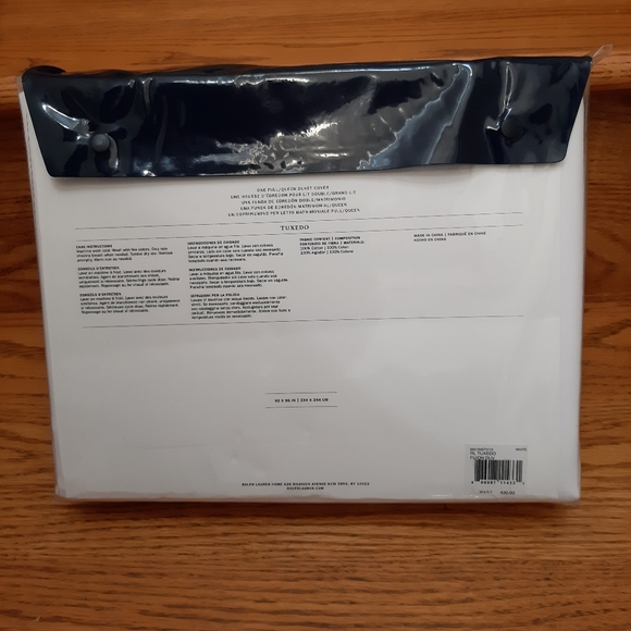 Ralph Lauren QUEEN Tuxedo Pleat Duvet Cover Only (no shams) - Picture 3 of 10